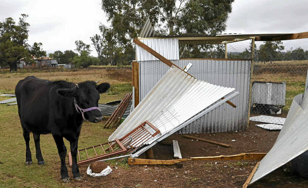 SUPER CELL: Damage from the storm that hit Pratten and Bony Mountain in June. SUPER CELL: Damage from the storm that hit Pratten and Bony Mountain in June.